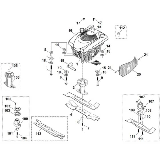 Viking MB455 M - Engine - Blade - Parts Diagram