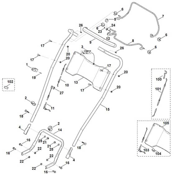 Viking MB4.1 RTP - Handle - Parts Diagram
