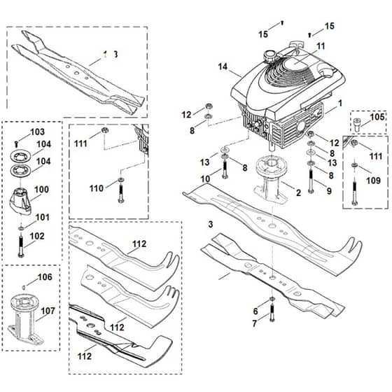 Viking MB505 - Engine - Blade - Parts Diagram