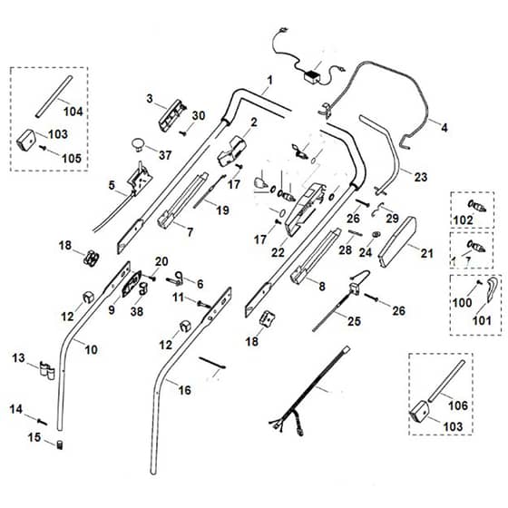 Viking MB505MM - Handle - Parts Diagram