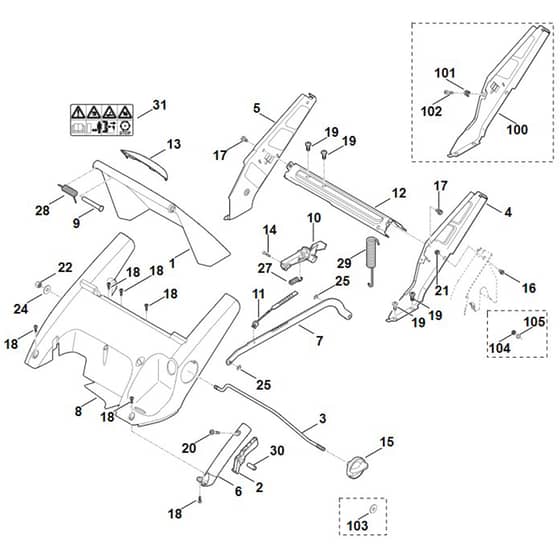 Viking MB545.0 - Frame, Height Adjustment - Parts Diagram