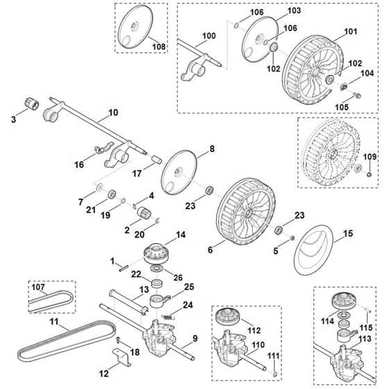 Viking MB545.0 VM - Shaft, Gear Box - Parts Diagram