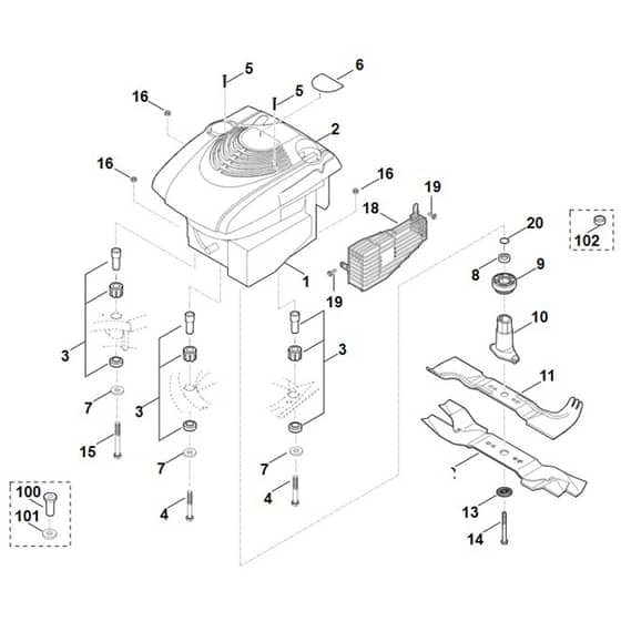 Viking MB545.0V - Engine - Blade - Parts Diagram