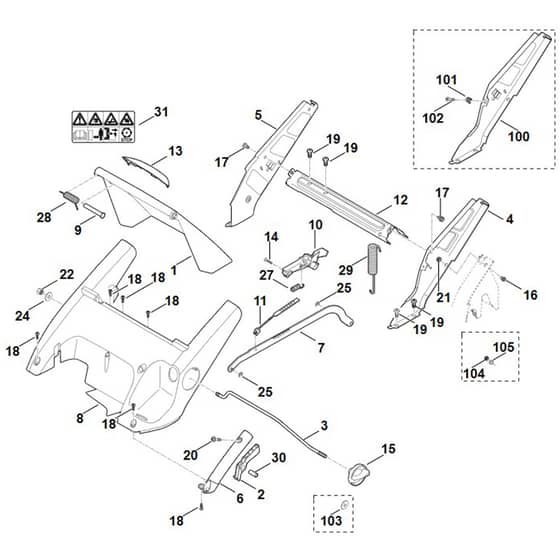 Viking MB545.0V - Frame, Height Adjustment - Parts Diagram