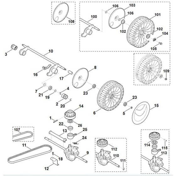 Viking MB545.0V - Shaft, Gear Box - Parts Diagram