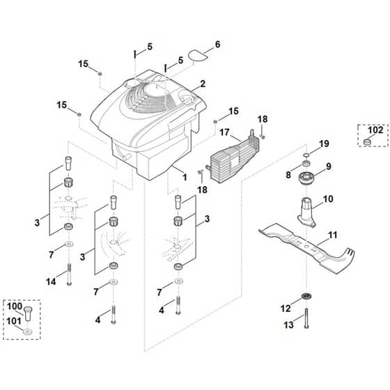 Viking MB545.0VE - Engine - Blade - Parts Diagram