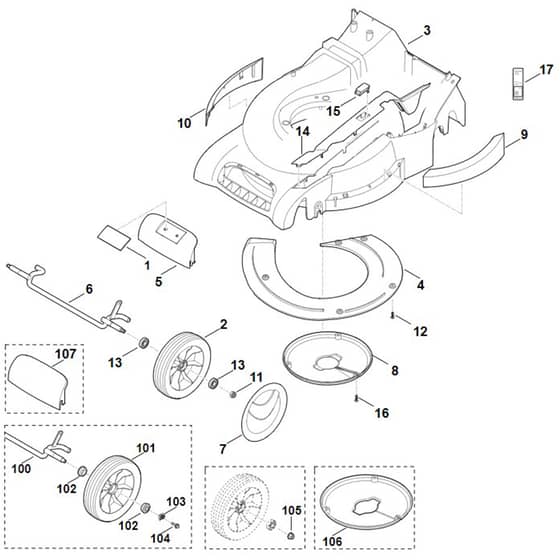 Viking MB545.0VE - Housing - Front Axle - Parts Diagram