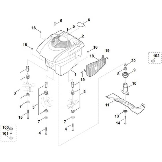 Viking MB545.0VR - Engine - Blade - Parts Diagram