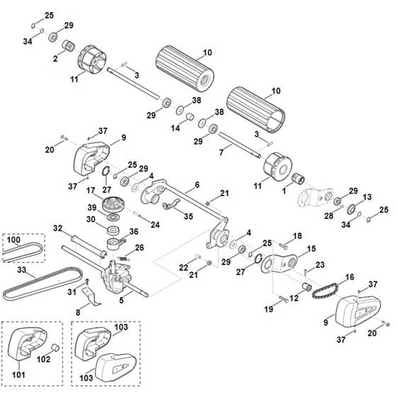 Viking MB545.0VR - Shaft, Drive - Parts Diagram