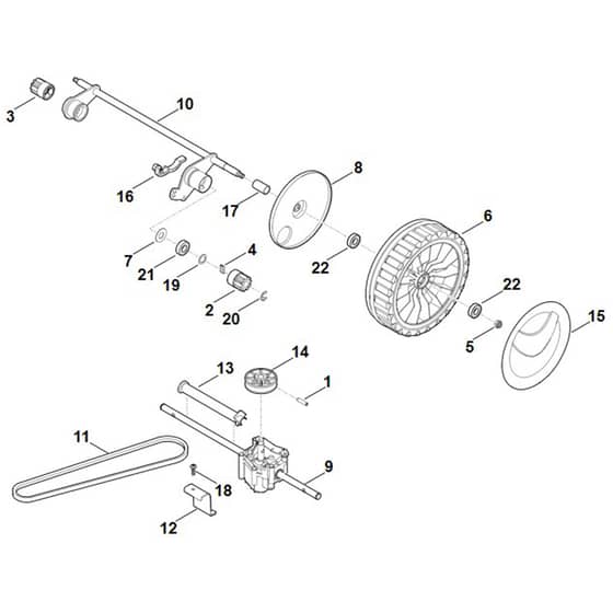 Viking MB545.1 T - Shaft, Gear Box - Parts Diagram