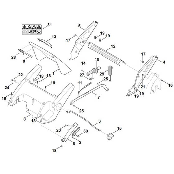 Viking MB545.1 VE - Frame, Height Adjustment - Parts Diagram