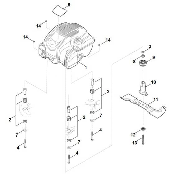 Viking MB545.1 VR - Engine, Blade - Parts Diagram