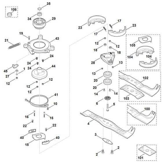 Viking MB650.0 OS - Blade, Blade Clutch - Parts Diagram