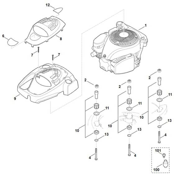 Viking MB650.0 OS - Engine - Parts Diagram
