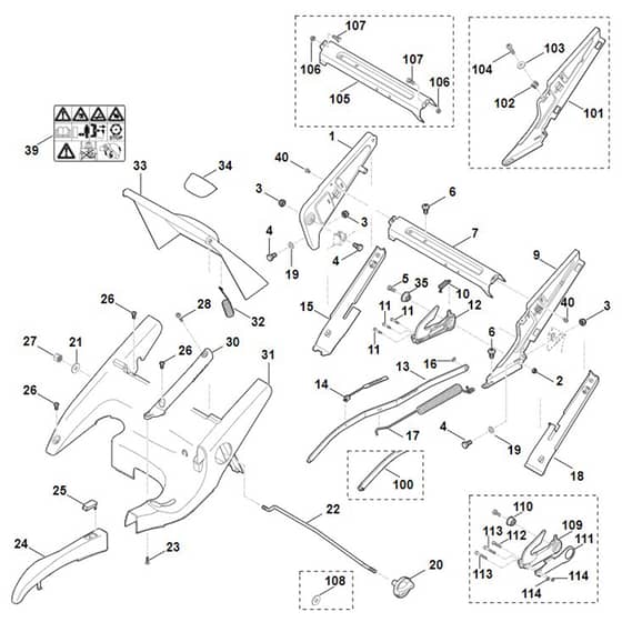 Viking MB650.0 OS - Frame, Height Adjustment - Parts Diagram