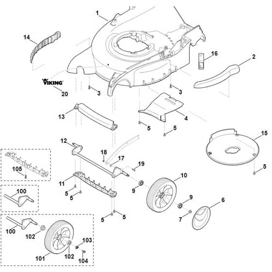 Viking MB650.0 OS - Housing - Front Axle - Parts Diagram