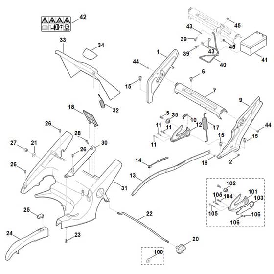 Viking MB650.0 VE - Frame, Height Adjustment - Parts Diagram