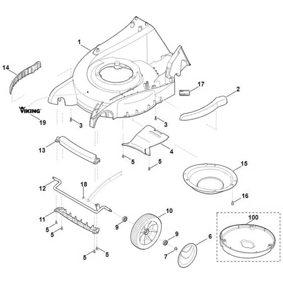 Viking MB650.0 VR - Housing - Front Axle - Parts Diagram