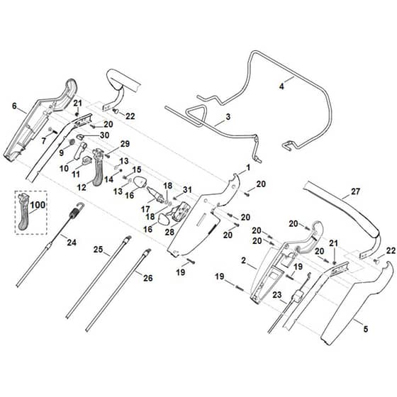 Viking MB650.0 VS - Handle Upper Part - Parts Diagram