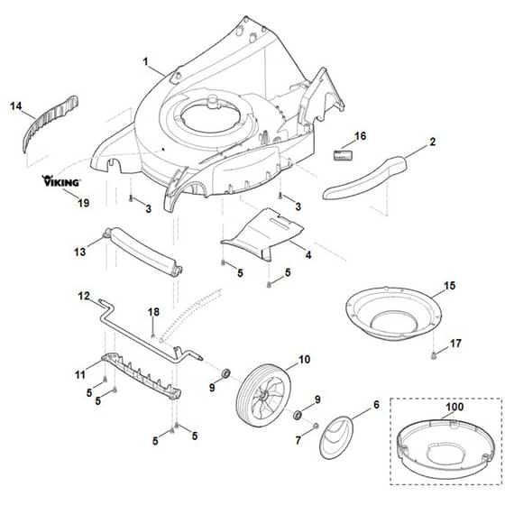 Viking MB650.0 VS - Housing - Front Axle - Parts Diagram