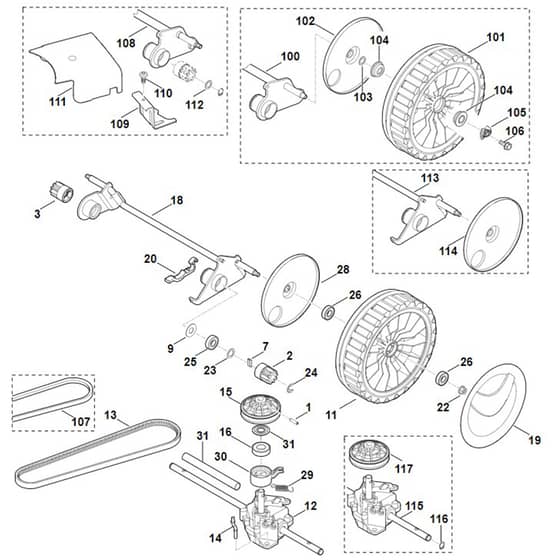 Viking MB650.0 VS - Shaft, Gear Box - Parts Diagram