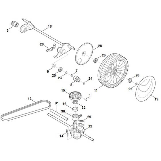 Viking MB650.1 VM - Shaft, Gear Box - Parts Diagram