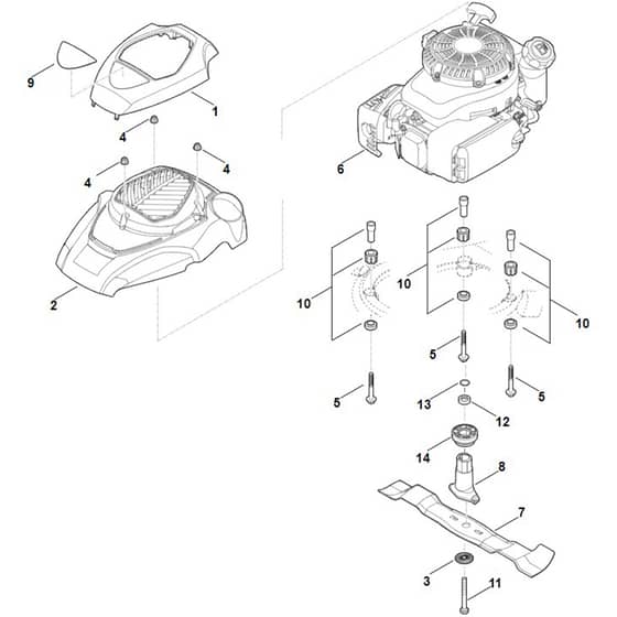 Viking MB650.3 T - Engine - Blade - Parts Diagram