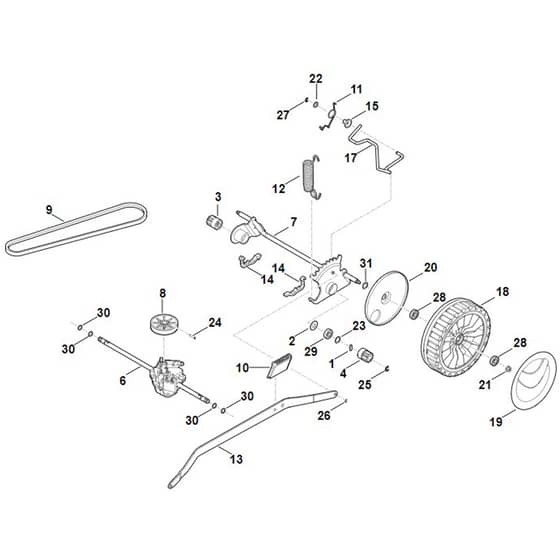 Viking MB650.3 T - Shaft, Gear Box - Parts Diagram
