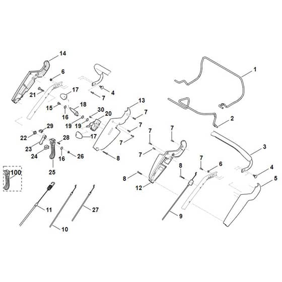 Viking MB655.0 KS - Handle Upper Part - Parts Diagram