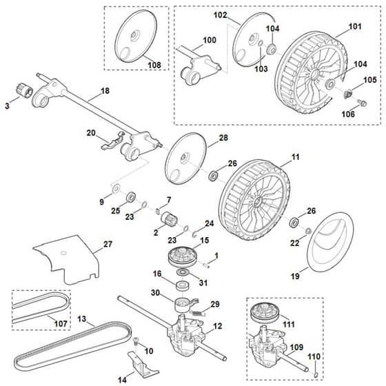 Viking MB655.0 VM - Shaft, Gear Box - Parts Diagram