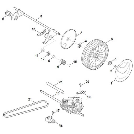 Viking MB655.1 GS - Shaft, Drive - Parts Diagram
