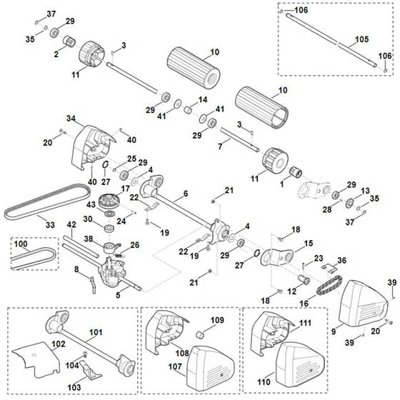 Viking MB655.1 VR - Shaft, Drive - Parts Diagram