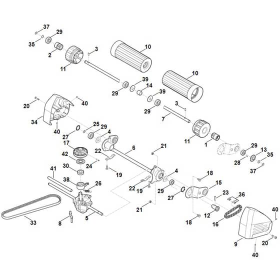 Viking MB655.2 RS - Shaft, Drive - Parts Diagram