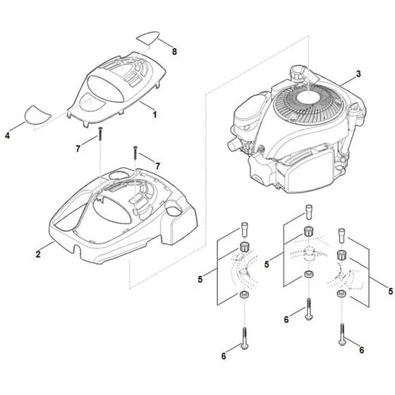 Viking MB655.3 RS - Engine - Parts Diagram