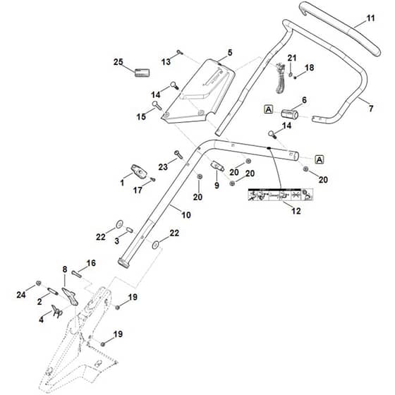 Viking MB655.3 RS - Handle Lower Part - Parts Diagram