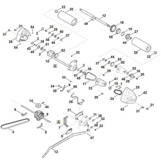 Viking MB655.3 RS - Shaft, Gear Box - Parts Diagram
