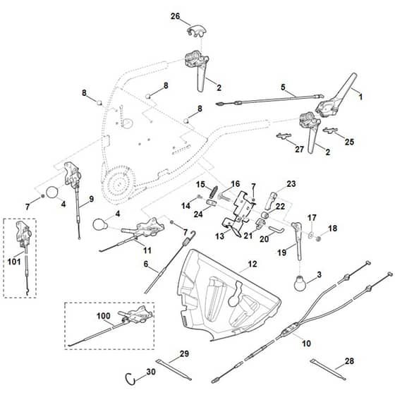 Viking MB750.1 KS - Handle Upper Part - Parts Diagram