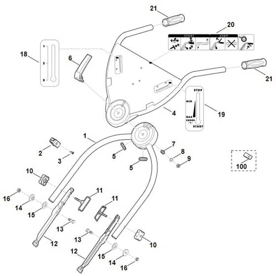 Viking MB755.1 KS - Handle Lower Part - Parts Diagram