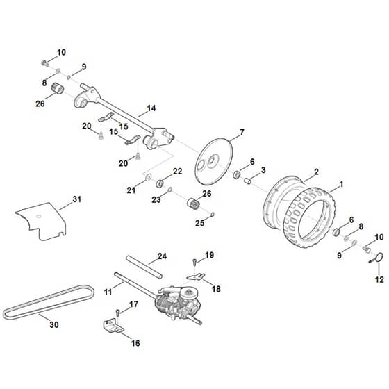 Viking MB755.1 KS - Shaft, Drive - Parts Diagram