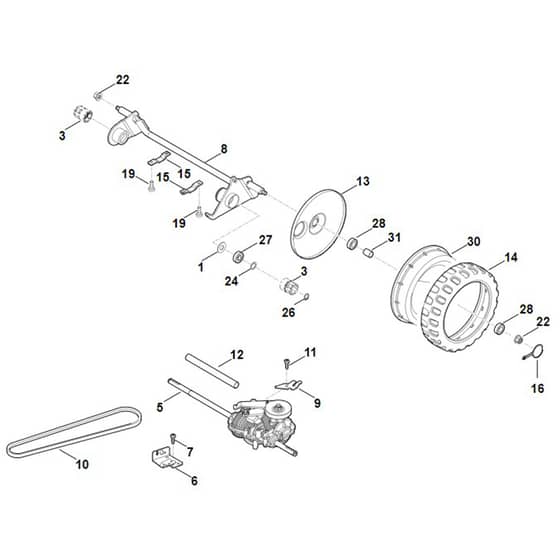 Viking MB755.2 KS - Shaft, Drive - Parts Diagram
