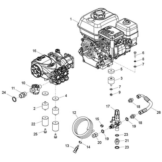 Belle MBX 12-180 - Engine, Gearbox & Pump Assembly