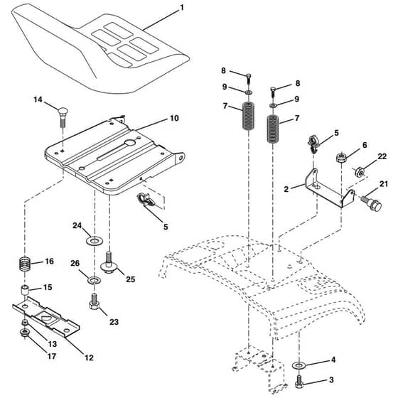 McCulloch MC1292RB - 96061001800 - 2008-11 - Seat Parts Diagram