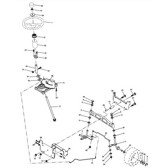 McCulloch MC1292RB - 96061001800 - 2008-11 - Steering Parts Diagram