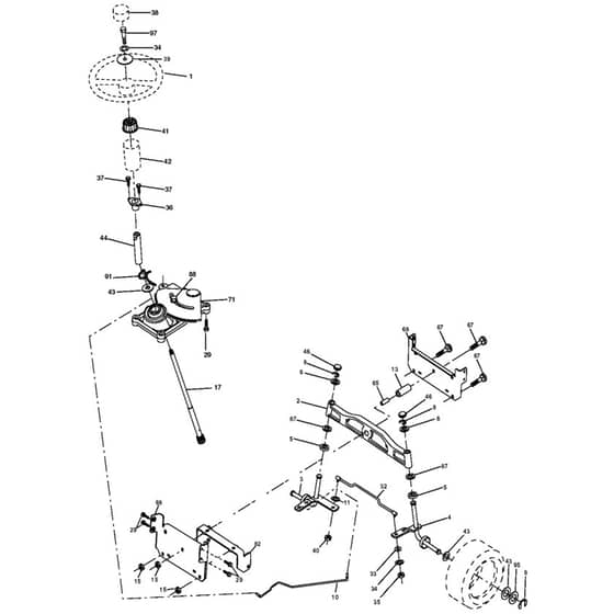 McCulloch MC1292RB - 96061001801 - 2008-11 - Steering Parts Diagram