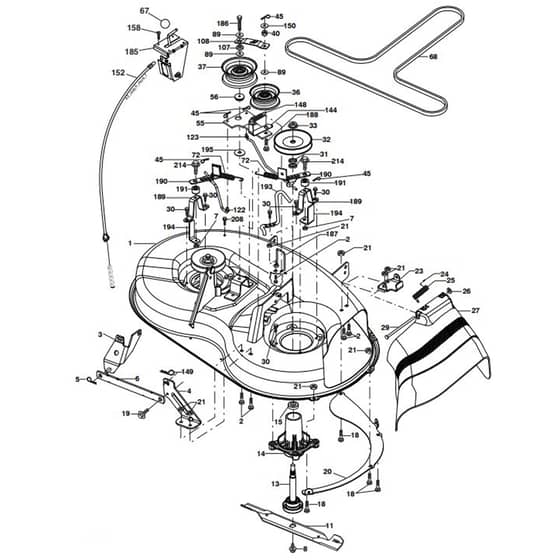 McCulloch MC13538LT - 96012010300 - 2010-06 - Mower Deck - Cutting Deck Parts Diagram