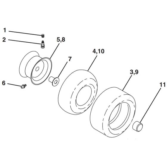 McCulloch MC13538LT - 96012010301 - 2010-06 - Wheels and Tyres Parts Diagram