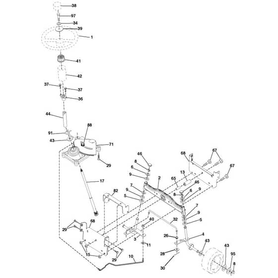 McCulloch MC18542LT - 96012010400 - 2010-06 - Steering Parts Diagram