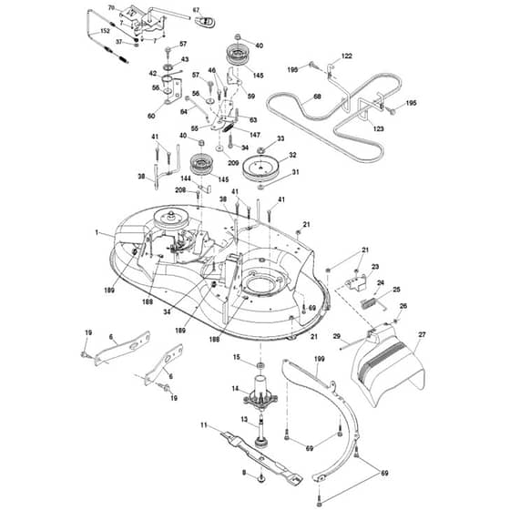 McCulloch MC19538LT - 96048002300 - 2012-02 - Mower Deck - Cutting Deck Parts Diagram