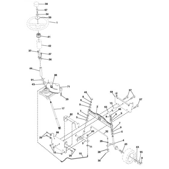 McCulloch MC19542LT - 96012011400 - 2010-12 - Steering Parts Diagram