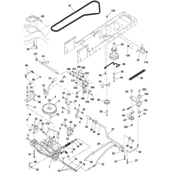 McCulloch MC19542LT-96012011402 - 2011-08 - Drive Parts Diagram